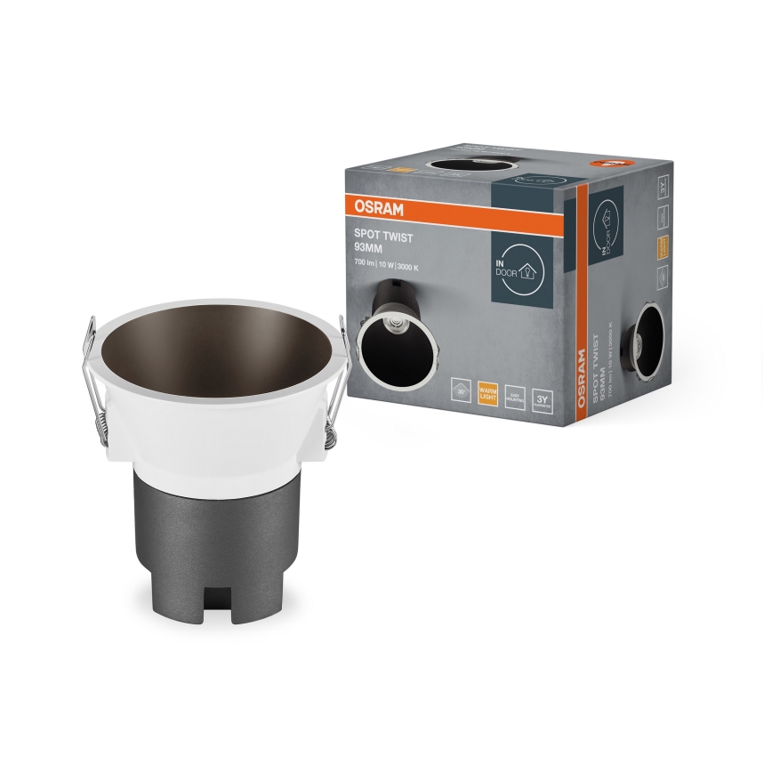 Osram - LED iebūvējamais gaismeklis SPOT TWIST LED/10W/230V 3000K Ø 9,3 cm balts/melns