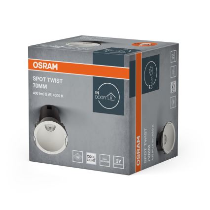 Osram - LED iebūvējamais griestu gaismeklis SPOT TWIST LED/5W/230V 4000K Ø 7 cm balts