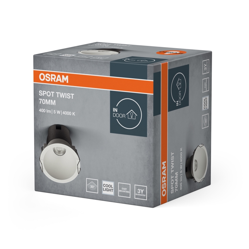 Osram - LED iebūvējamais griestu gaismeklis SPOT TWIST LED/5W/230V 4000K Ø 7 cm balts