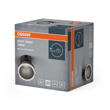Osram - LED iebūvējamais gaismeklis SPOT TWIST LED/5W/230V 4000K Ø 7 cm balta/sudraba