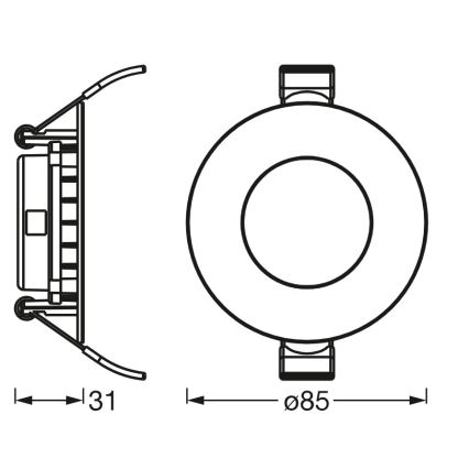 Osram - LED ieliekamais griestu gaismeklis SLIM LED/4,5W/230V 4000K