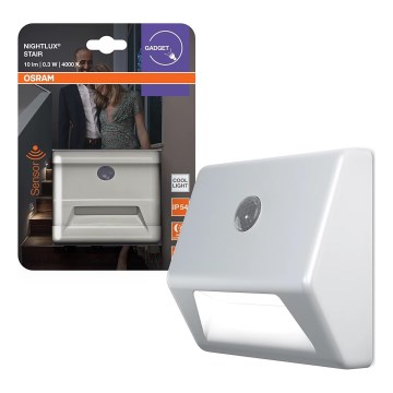 Osram - LED kāpņu gaismeklis ar sensoru NIGHTLUX LED/0,25W/3xAAA IP54 balts