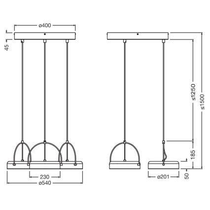 Osram - LED lustra uz kabeļa DECOR PUCK 3xLED/12W/230V melna