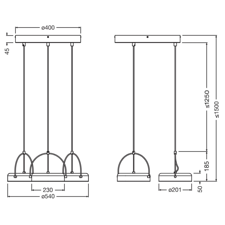 Osram - LED lustra uz kabeļa DECOR PUCK 3xLED/12W/230V melna
