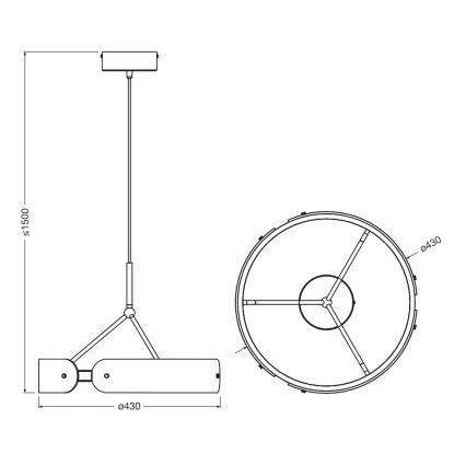 Osram - LED lustra uz troses DECOR CURVE LED/33W/230V pelēka
