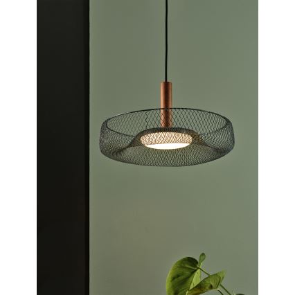 Osram - LED lustra uz troses DECOR MESH LED/18,5W/230V Ø 40 cm melns/kaučuka koks
