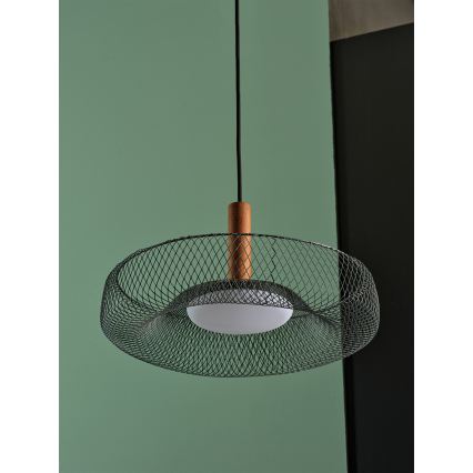 Osram - LED lustra uz troses DECOR MESH LED/18,5W/230V Ø 40 cm melns/kaučuka koks