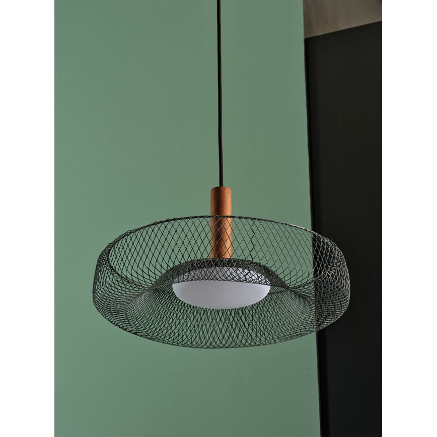 Osram - LED lustra uz troses DECOR MESH LED/18,5W/230V Ø 40 cm melns/kaučuka koks