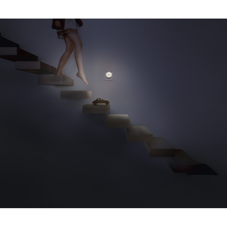 Osram - LED naktslampa ar kustības un krēslas sensoru LUNETTA LED/0,31W/230V balta