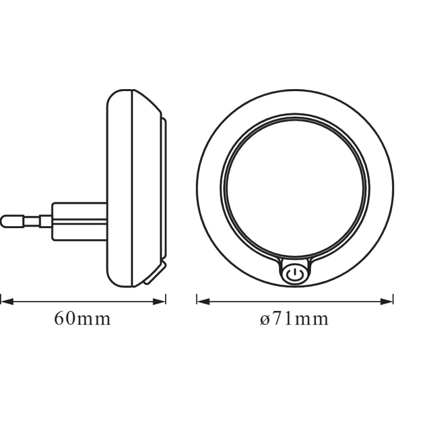 Osram - LED nakts gaisma ar sensoru LUNETTA LED/0,3W/230V 3000K