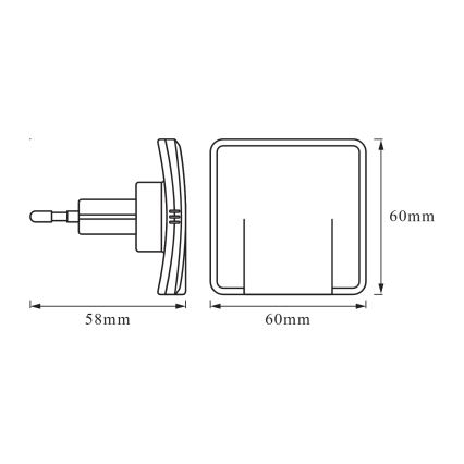 Osram - LED nakts gaisma ar sensoru LUNETTA LED/0,3W/230V balta