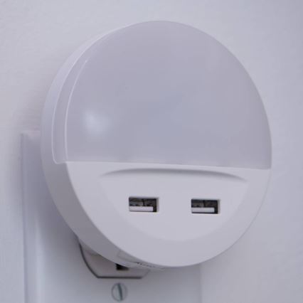 Osram - LED nakts lampa kontaktligzdai ar sensoru LUNETTA 2xUSB LED/13W/230V