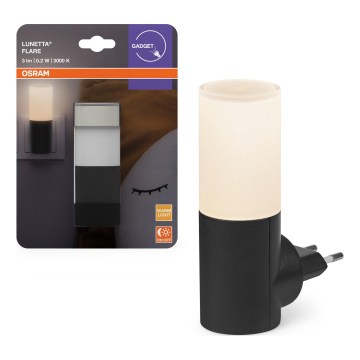 Osram - LED nakts lampiņa ar krēslas sensoru LUNETTA LED/0,2W/230V melna