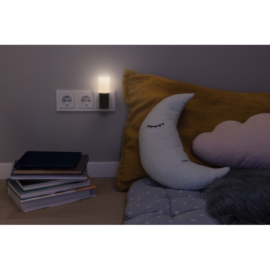 Osram - LED nakts lampiņa ar krēslas sensoru LUNETTA LED/0,2W/230V melna