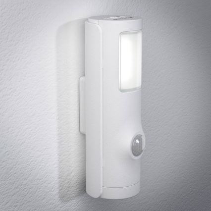 Osram - LED orientācijas gaismeklis ar kustības un krēslas sensoru NIGHTLUX LED/0,35W/3xAAA IP54 balts