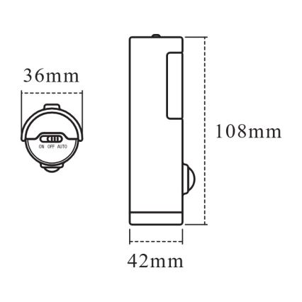 Osram - LED orientācijas gaismeklis ar kustības un krēslas sensoru NIGHTLUX LED/0,35W/3xAAA IP54 balts