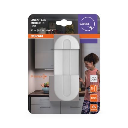 Osram - LED orientācijas gaismeklis ar kustības sensoru MOBILE LED/0,5W/3,7V 330 mAh CRI 90 balts