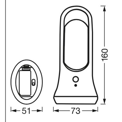 Osram - LED orientācijas gaismeklis ar kustības un krēslas sensoru MOBILE LED/0,7W/4xAAA balts