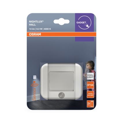 Osram - LED orientējošais gaismeklis ar sensoru NIGHTLUX LED/0,3W/3xAAA IP54