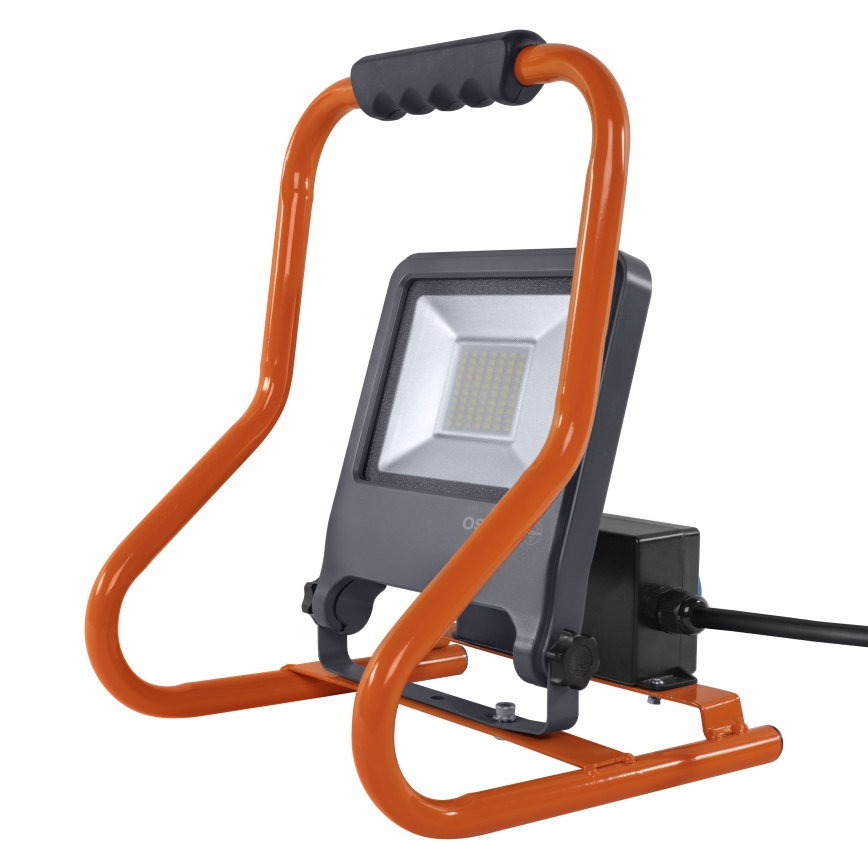 Osram - LED prožektors ar stiprinājumu un kontaktligzdām R-STAND LED/50W/230V 4000K IP44 oranžs/antracīts