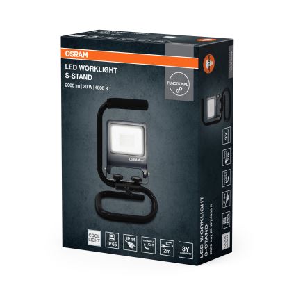 Osram - LED prožektors ar S-STAND statīvu, 20 W, 230 V, 4000 K, IP65, antracīts