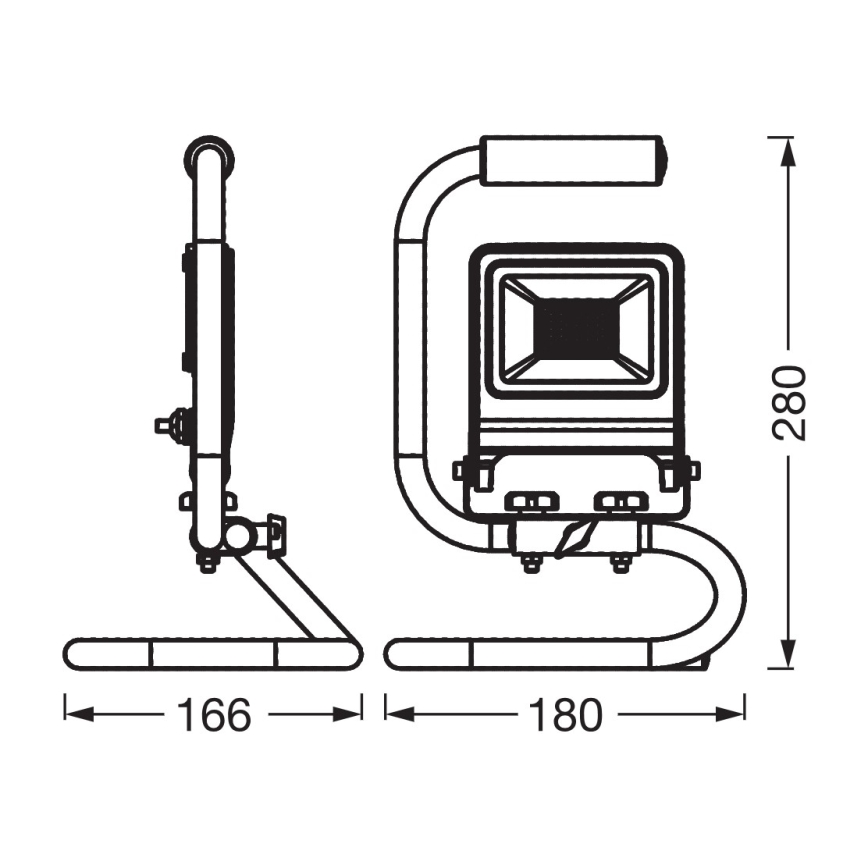 Osram - LED prožektors ar S-STAND statīvu, 20 W, 230 V, 4000 K, IP65, antracīts