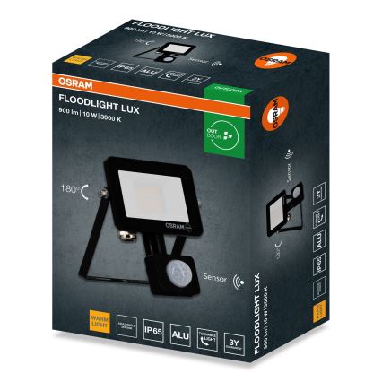 Osram - LED prožektors ar sensoru FLOODLIGHT LED/10W/230V 3000K IP65