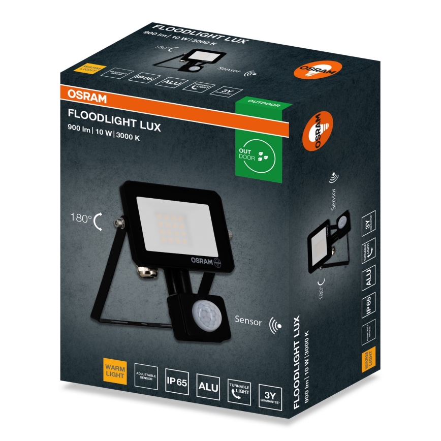 Osram - LED prožektors ar sensoru FLOODLIGHT LED/10W/230V 3000K IP65