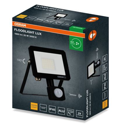 Osram - LED prožektors ar sensoru FLOODLIGHT LED/20W/230V 3000K IP65