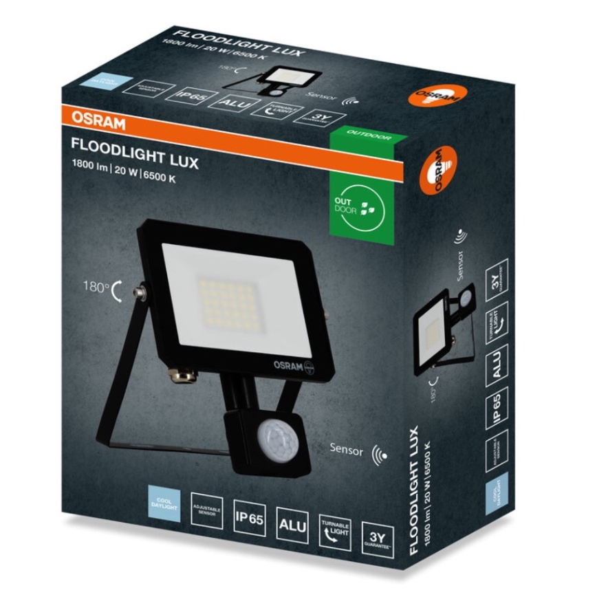 Osram - LED prožektors ar sensoru FLOODLIGHT LED/20W/230V 6500K IP65