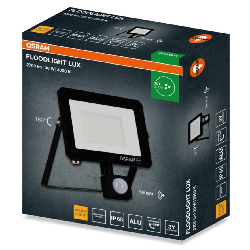 Osram - LED prožektors ar sensoru FLOODLIGHT LED/30W/230V 3000K IP65