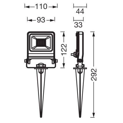 Osram - LED Reflektors ENDURA LED/10W/230V 3000K IP65 antracīts
