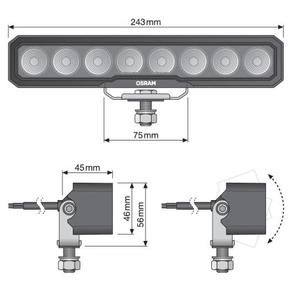 Osram - LED prožektors automašīnai LIGHTBAR WL VX250-WD LED/36W/12/24V 6000K IP69