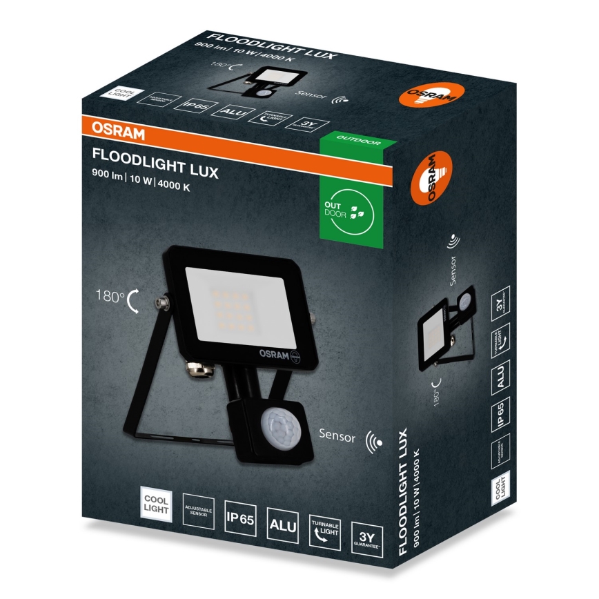 Osram - LED reflektors ar sensoru FLOODLIGHT LED/10W/230V 4000K IP65
