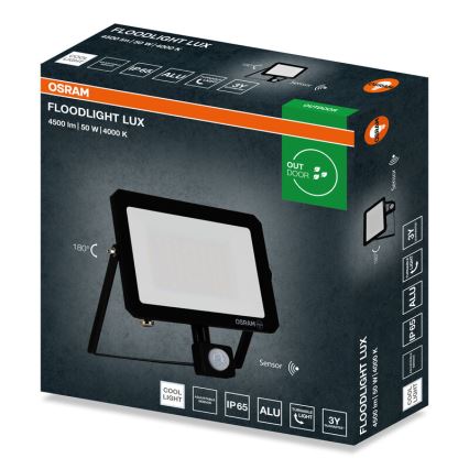 Osram - LED reflektors ar sensoru FLOODLIGHT LED/50W/230V 4000K IP65