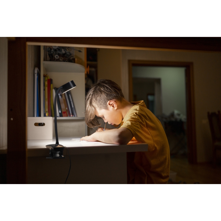 Osram - LED dimējama galda lampa ar skavu OFFICE LINE LED/4,8W/230V 3000/4000/6500K melna