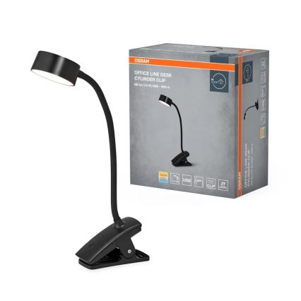 Osram - LED dimējama galda lampa ar skavu OFFICE LINE LED/4,8W/230V 3000/4000/6500K melna