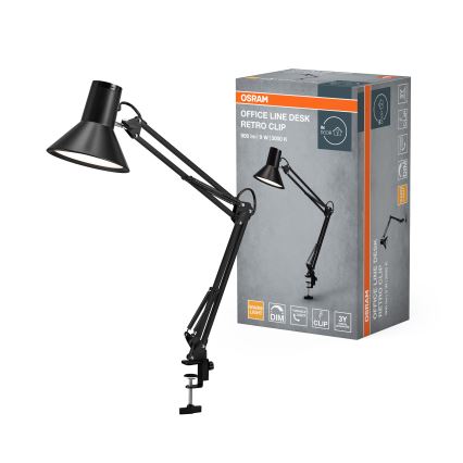Osram - LED regulējama galda lampa ar skavu OFFICE LINE LED/9W/230V 3000K melna