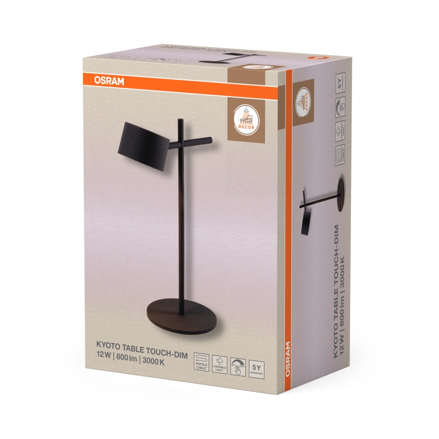 Osram - LED Dimējama skārienvadāma galda lampa DECOR KYOTO LED/12W/230V CRI 90 melna