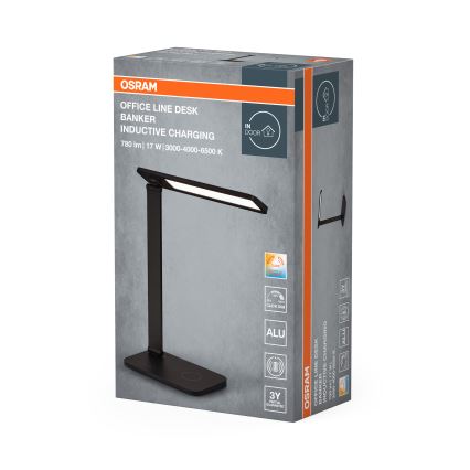 Osram - regulējama LED galda lampa OFFICE LINE LED/17W/230V 3000/4000/6500K melna