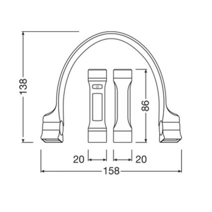 Osram - LED ar regulējamu spilgtumu uzlādējamais kakla lukturis LEDINSPECT WEARABLE NECKLIGHT LED/1W/3,7V IP54 1000 mAh