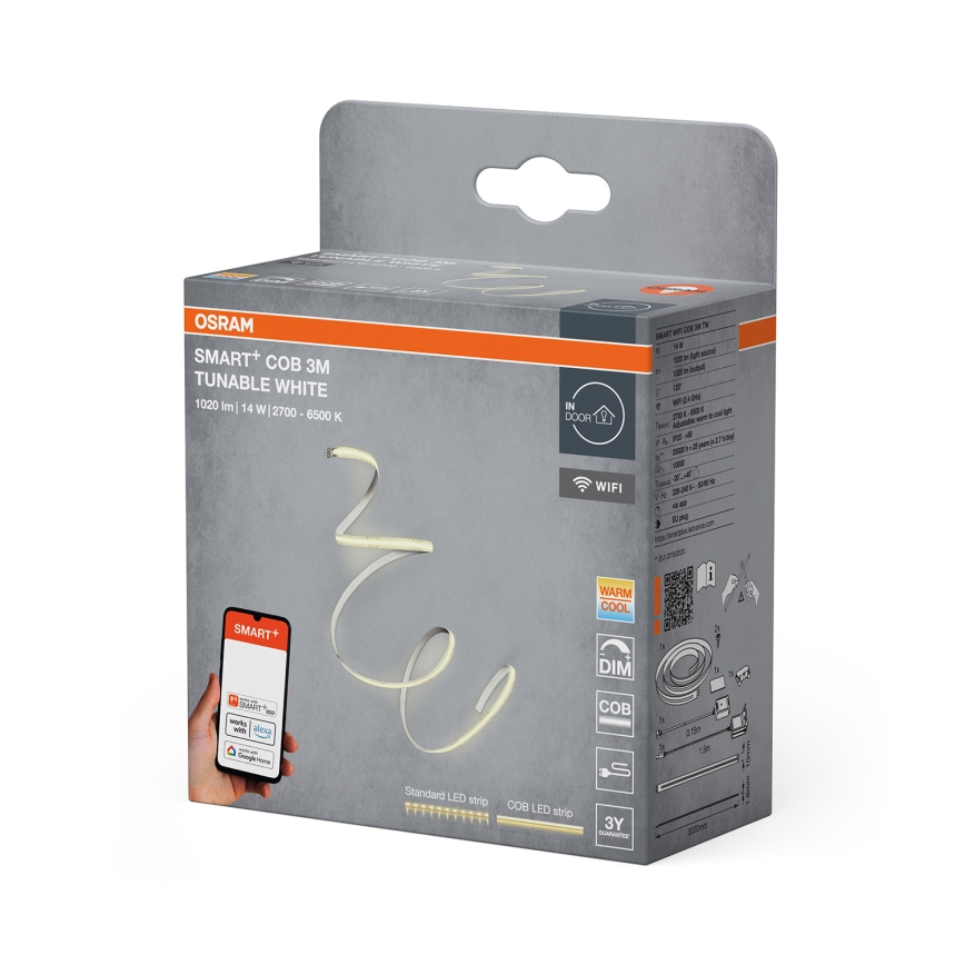 Osram - LED regulējamā lente SMART+ COB 3m LED/14W/230V 2700-6500K Wi-Fi
