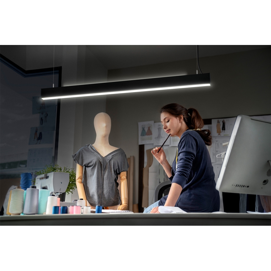 Osram - regulējams piekaramais LED lustrs uz troses OFFICE LINE LED/42W/230V 4000K 112,6 cm melns