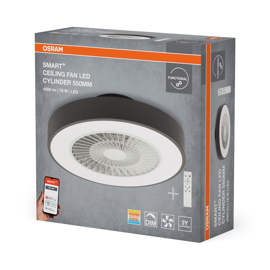 Osram - aptumšojams LED griestu gaismeklis ar ventilatoru SMART+ LED/78W/230V 3000-6500K Wi-Fi + tālvadības pults