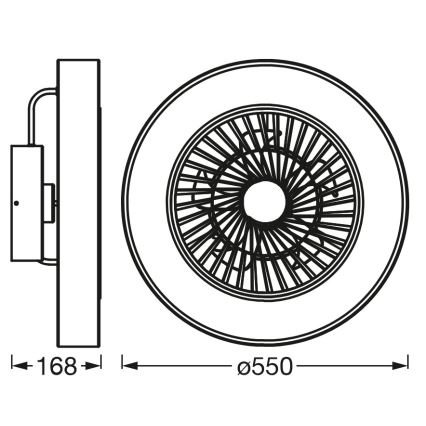 Osram - aptumšojams LED griestu gaismeklis ar ventilatoru SMART+ LED/78W/230V 3000-6500K Wi-Fi + tālvadības pults