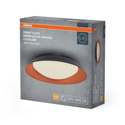 Osram - dimmējams LED griestu gaismeklis ORBIS PLATE LED/45W/230V Ø 48 cm oranžs/melns