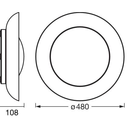 Osram - dimmējams LED griestu gaismeklis ORBIS PLATE LED/45W/230V Ø 48 cm oranžs/melns
