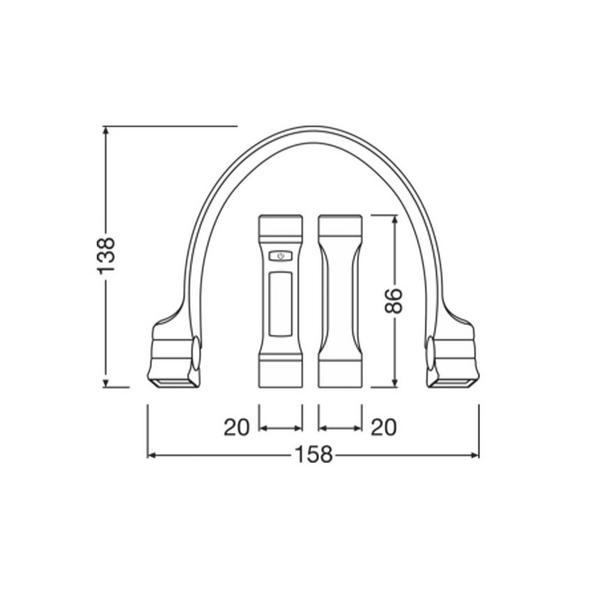 Osram - uzlādējama LED kakla lampa ar regulējamu spilgtumu LEDINSPECT WEARABLE NECKLIGHT LED/1W/3,7V IP54