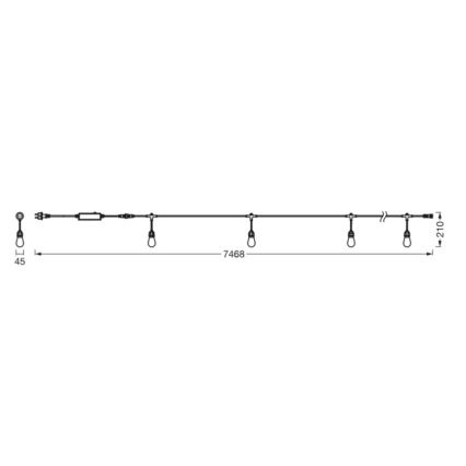 Osram - Regulējama RGB LED āra virtene SMART+ STRING 12xLED/230V 7,47m IP44 Wi-Fi