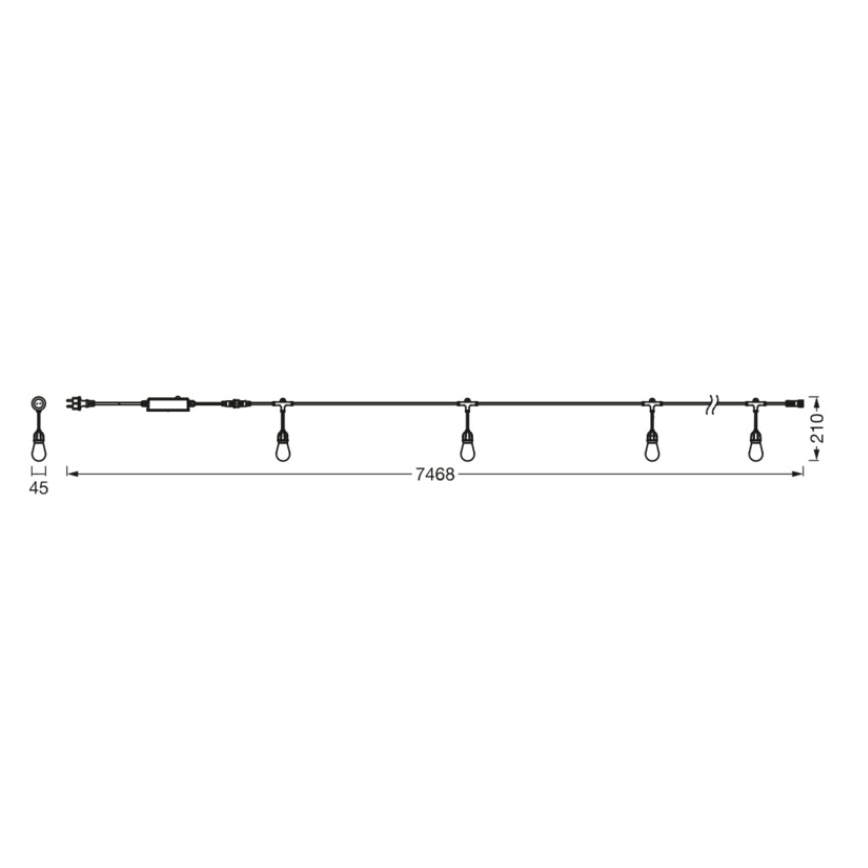 Osram - Regulējama RGB LED āra virtene SMART+ STRING 12xLED/230V 7,47m IP44 Wi-Fi